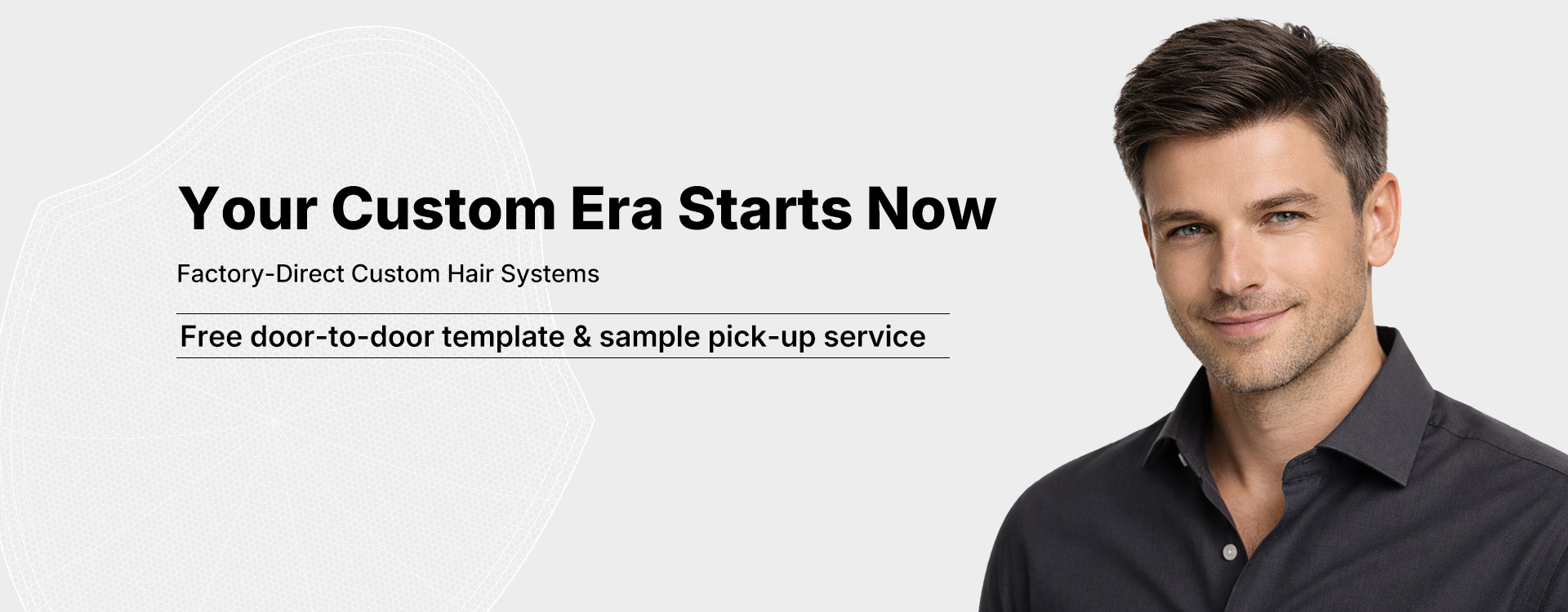Custom hair system service: professional factory-direct men's toupees.