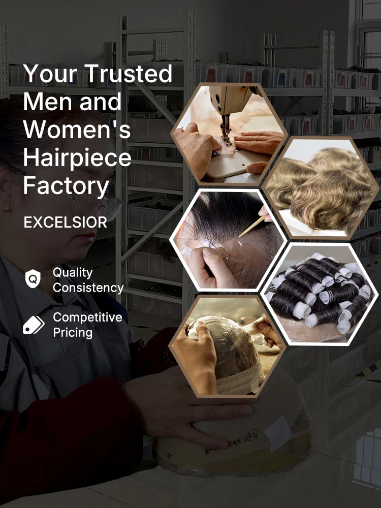 Reliable hair piece manufacturer and supplier: quality consistency for professional salon supplies.