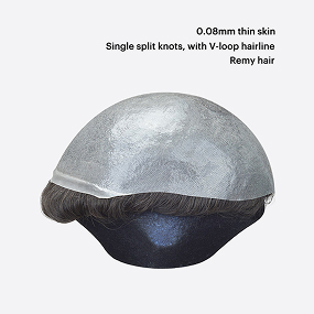 BH1R Remy human hair skin hair system