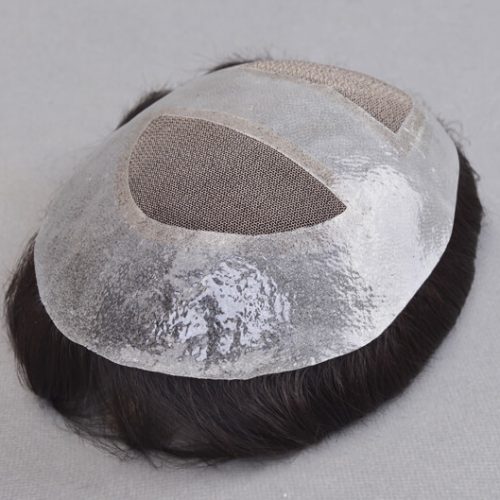 BLW059520 Men's Poly Lace Hair System Is Skin Base Toupee From Bono Hair
