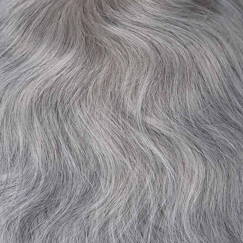 BLN17381 Men's Grey Hair System Is Mixed Gray Hair Pieces From Bono Hair