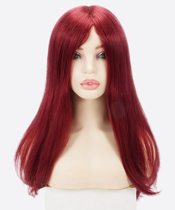BWN936930 French Lace Toupee For Women Is Wine Red Hair System From Bono Hair7