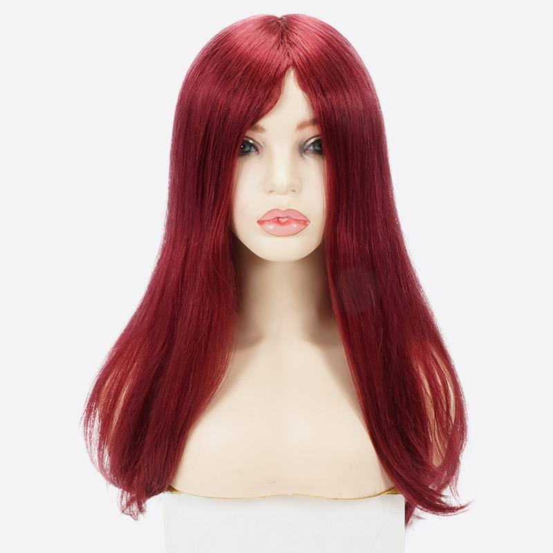 BWN936930 French Lace Toupee For Women Is Wine Red Hair System From Bono Hair7
