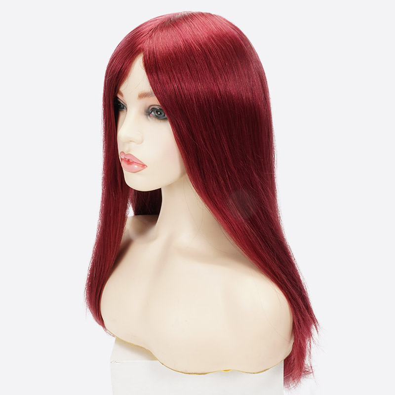 BWN936930 French Lace Toupee For Women Is Wine Red Hair System From Bono Hair8