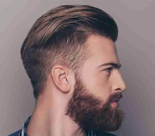 36.The Pompadour with a Maintained Beard