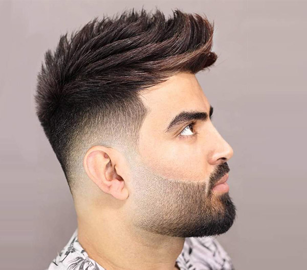 9.Undercut with a Beard and Rounded Layers