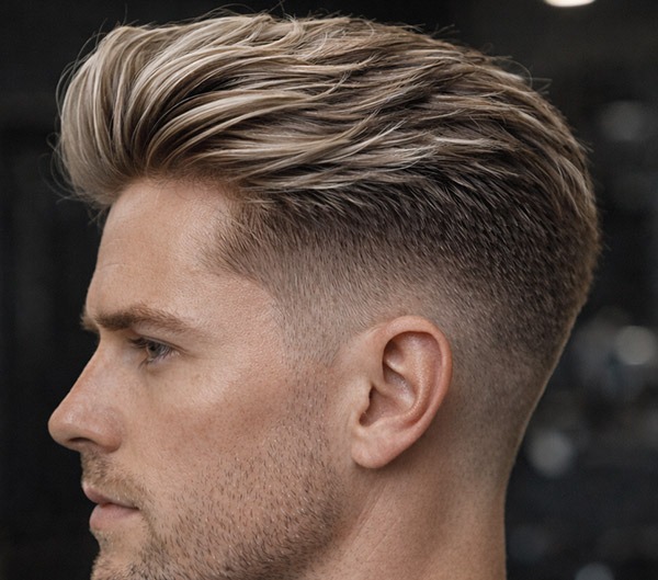 example-Blonde Highlights on Dark Waves