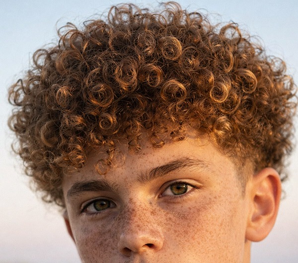 example-Blonde Highlights on Short Curls