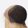 Cap construction of model BWN03JW, featuring a realistic 4"x4" silk top, breathable stretchable net, and secure ear tabs with adjustment elastic bands