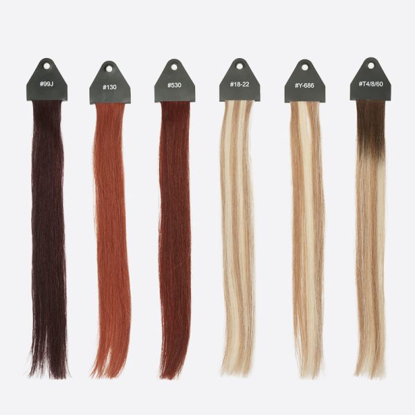 6Stock Women's Human Hair Color Ring Hair Swatches For Testing Color