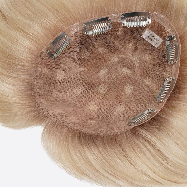 4BWN797740 Custom French Lace Topper With Spot Highlight Hair Color