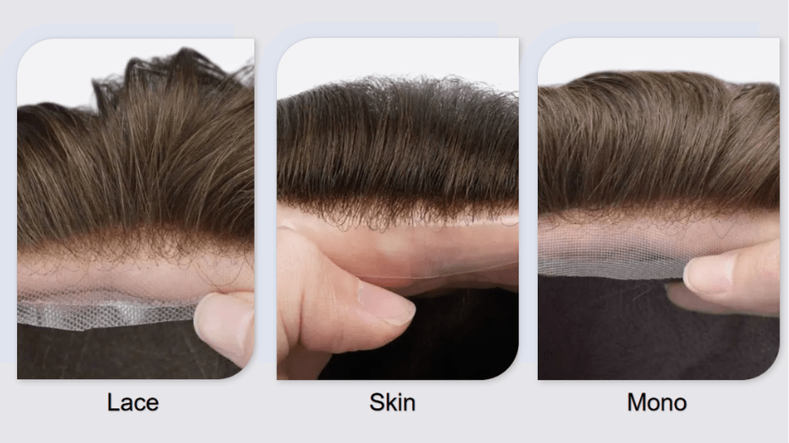 Lace vs. Skin vs. Mono hairline apperance comparison