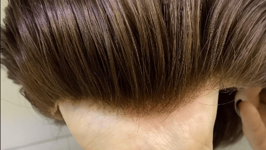 Bono Hair pre-cut men's French lace toupee with a properly trimmed lace margin