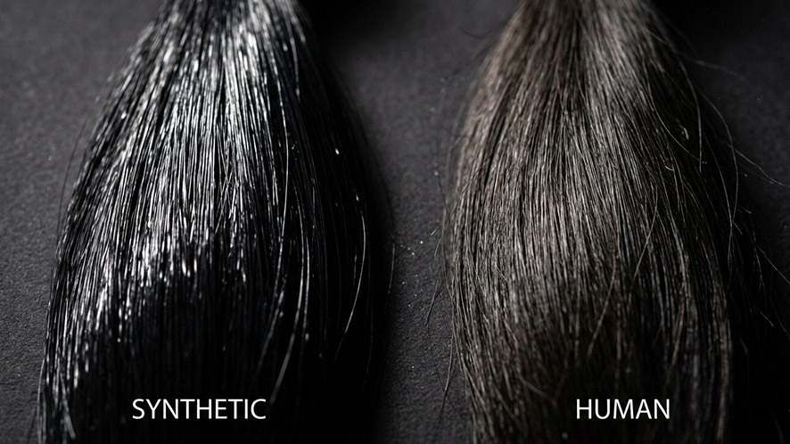 synthetic hair vs. human hair