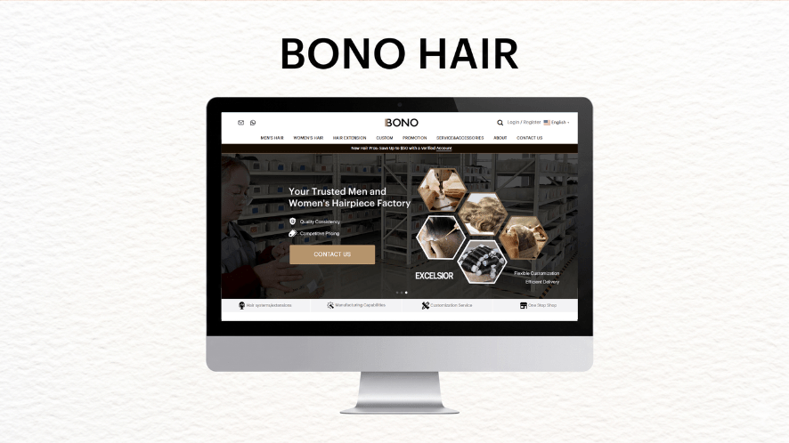 Browsing the Bono Hair website, wholesale and B2B wig manufacturer
