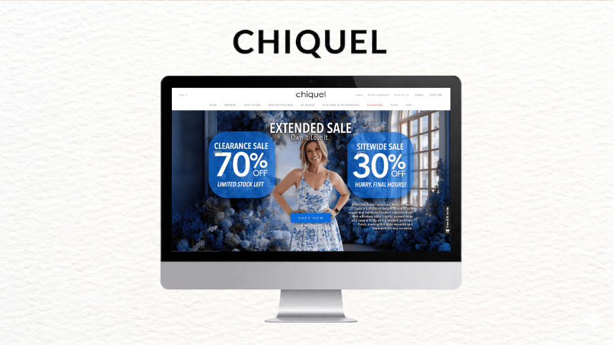 Browsing the Chiquel website, premium wig retail platform