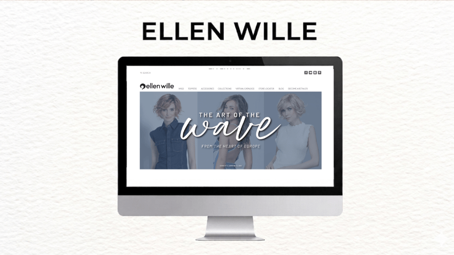 Browsing the Ellen Wille website, retail and B2B wig distributor