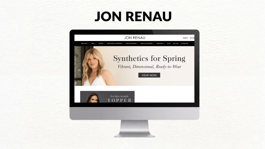 Browsing the Jon Renau website, retail and B2B wig distributor