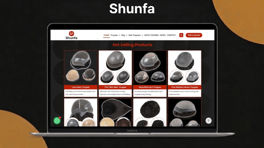 Shunfa hair toupee webpage