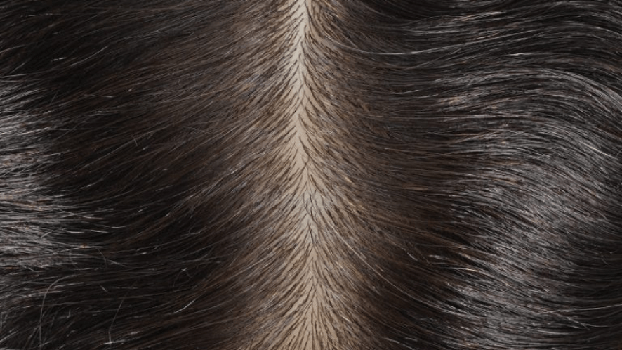 close shot of the hair-grow-from-scalp effect of mens toupee-BH6T from Bono Hair