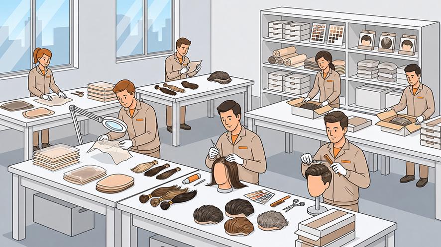 a hair system factory running