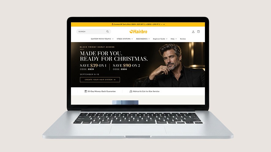 HairBro official website homepage screenshot