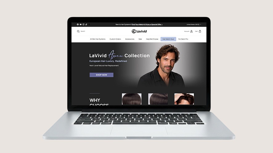 LaVivid Hair official website homepage screenshot