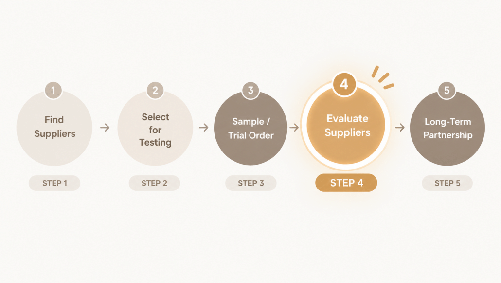 supplier sourcing process - step 4 evaluate supplier