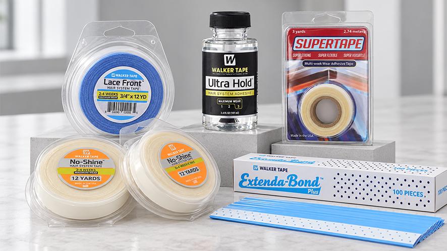 no-shine tapes and glue for men's hair system bonding